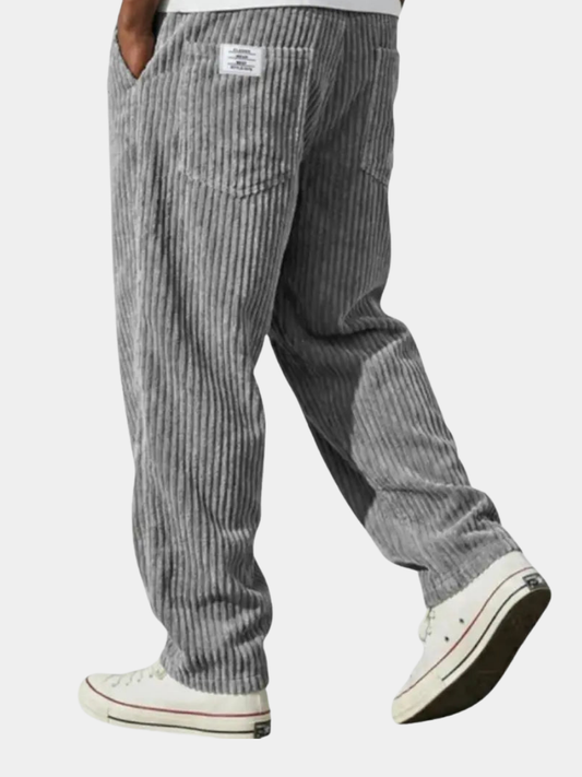 Pantalon côtelé homme vintage coupe droite