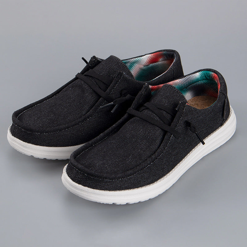Mocassins toile homme casual à enfiler vue de profil