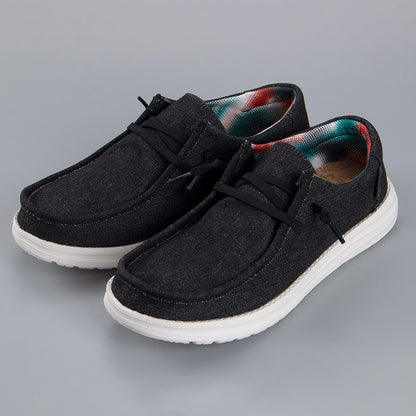 Mocassins toile homme casual à enfiler vue de profil