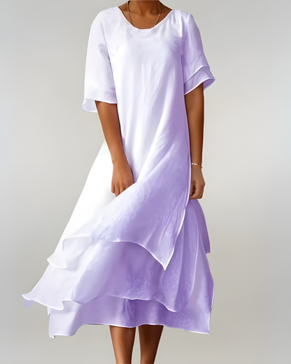 Robe longue fluide femme à col ouvert