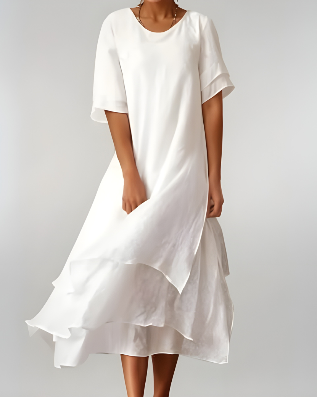 Robe longue fluide femme à col ouvert