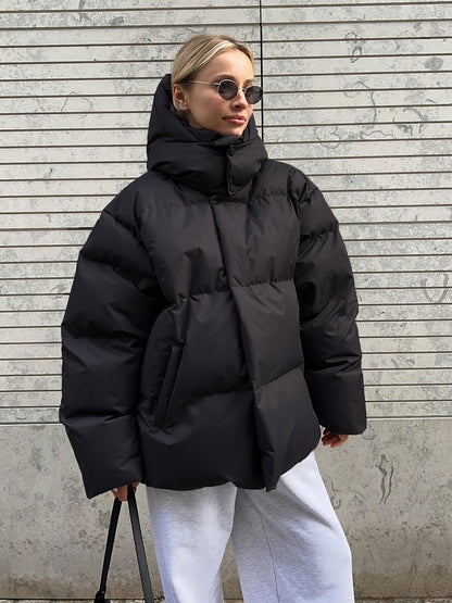 Parka homme à capuche amovible, coupe ample, hiver