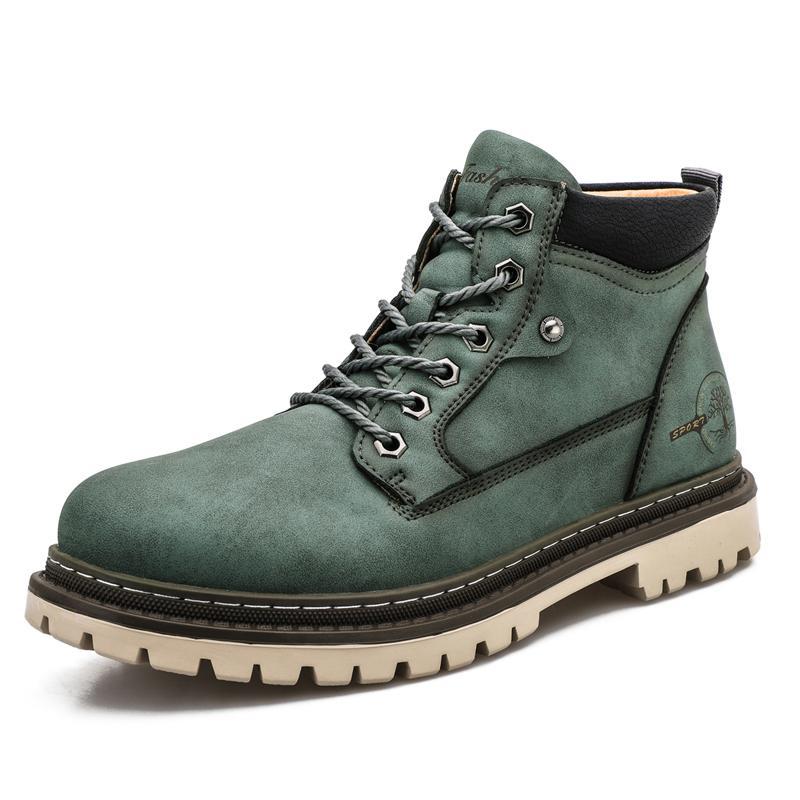 Bottines montantes homme en cuir, style casual