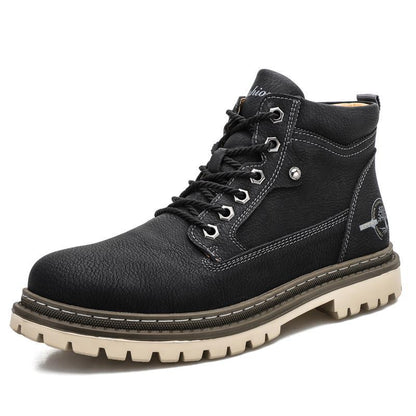 Bottines montantes homme en cuir, style casual