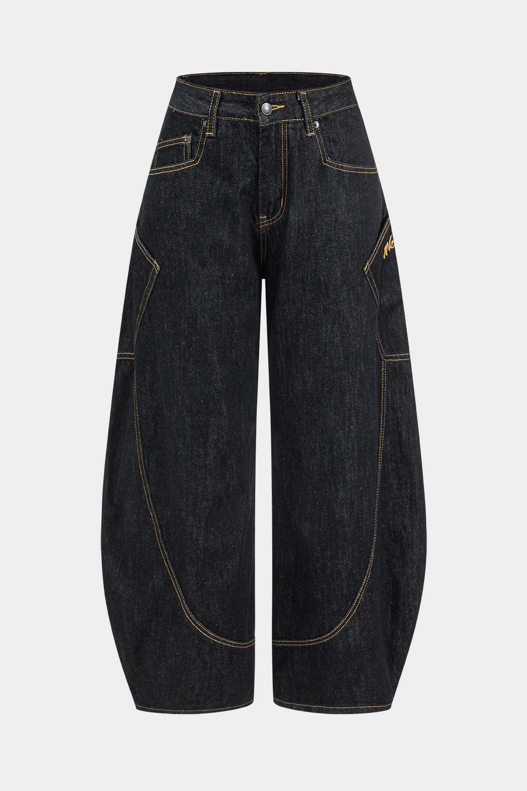 Jean coupe barrel pour femme - noir