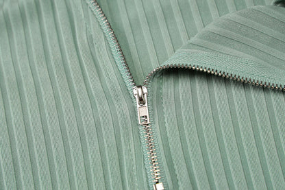 Robe mini femme rayée tricotée sans manches vert rose