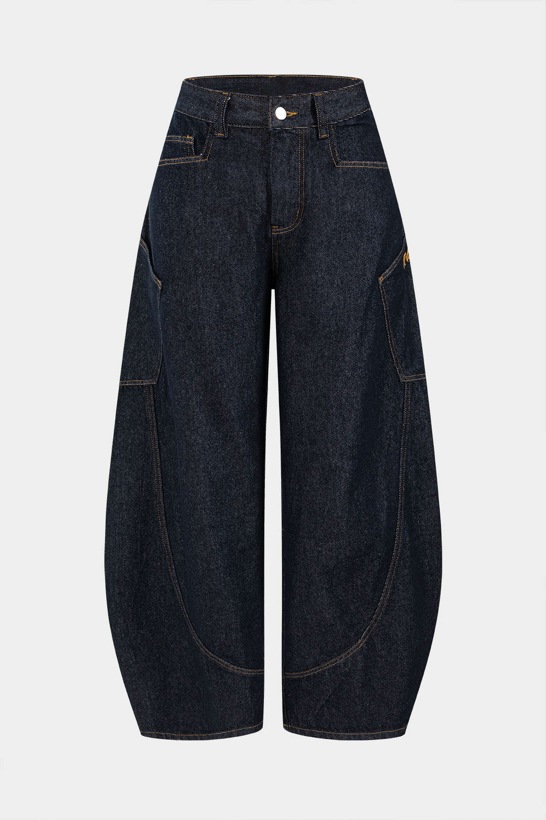 Jean coupe barrel pour femme - marine