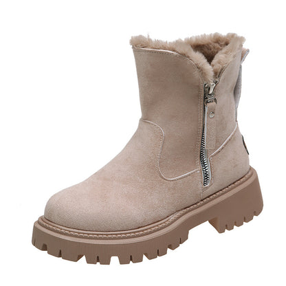 Bottes d'hiver fourrées femme noires et kaki