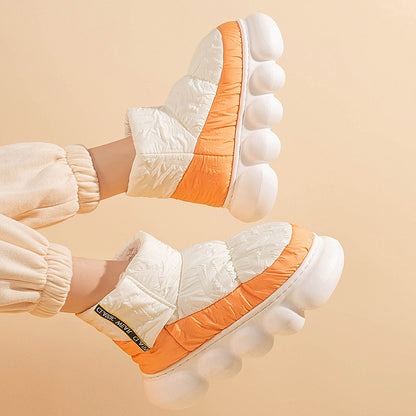 Bottines d'intérieur chaudes femme en blanc