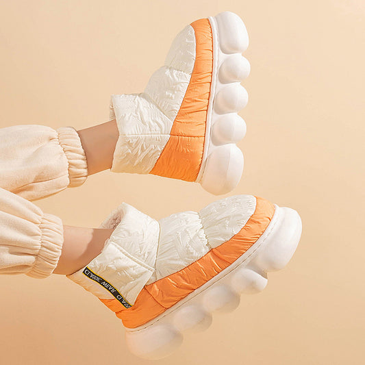Bottines d'intérieur chaudes femme en blanc