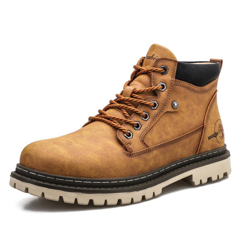 Bottines montantes homme en cuir, style casual