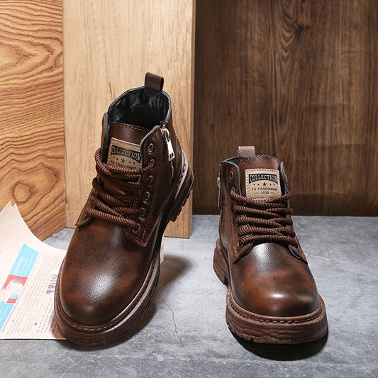 Martial | Bottines cuir homme hautes à zip
