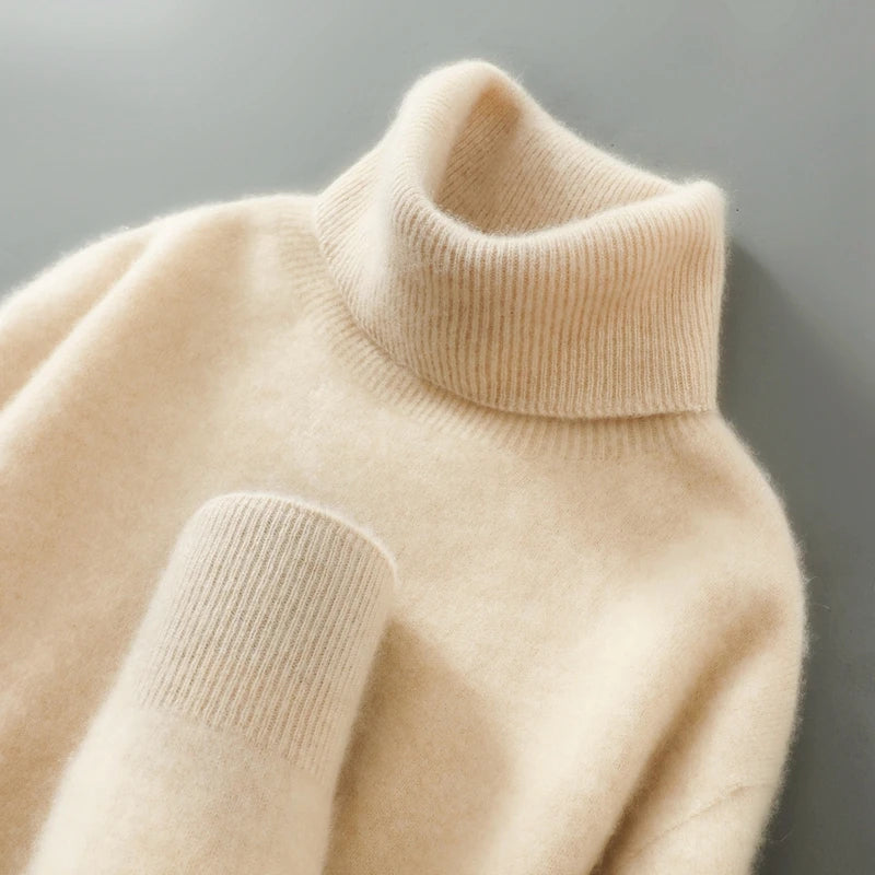 Pull à col roulé homme coupe ajustée pour l'hiver
