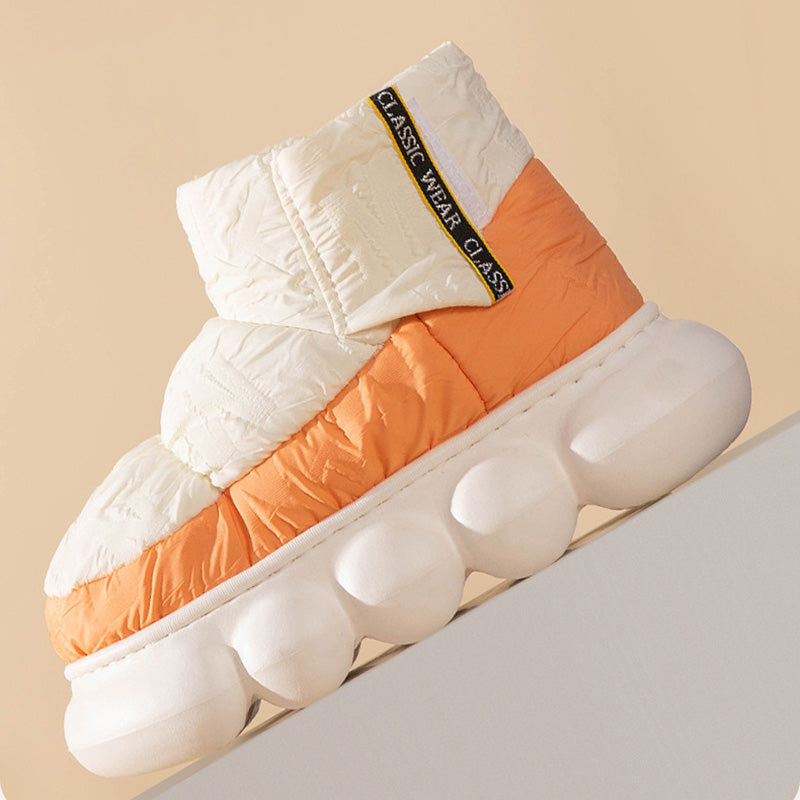 Bottines d'intérieur chaudes femme en blanc