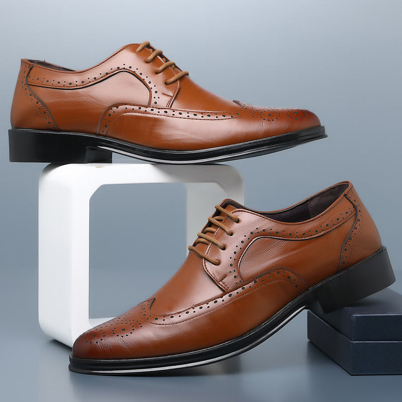 Chaussures habillées en cuir homme au motif ciselé