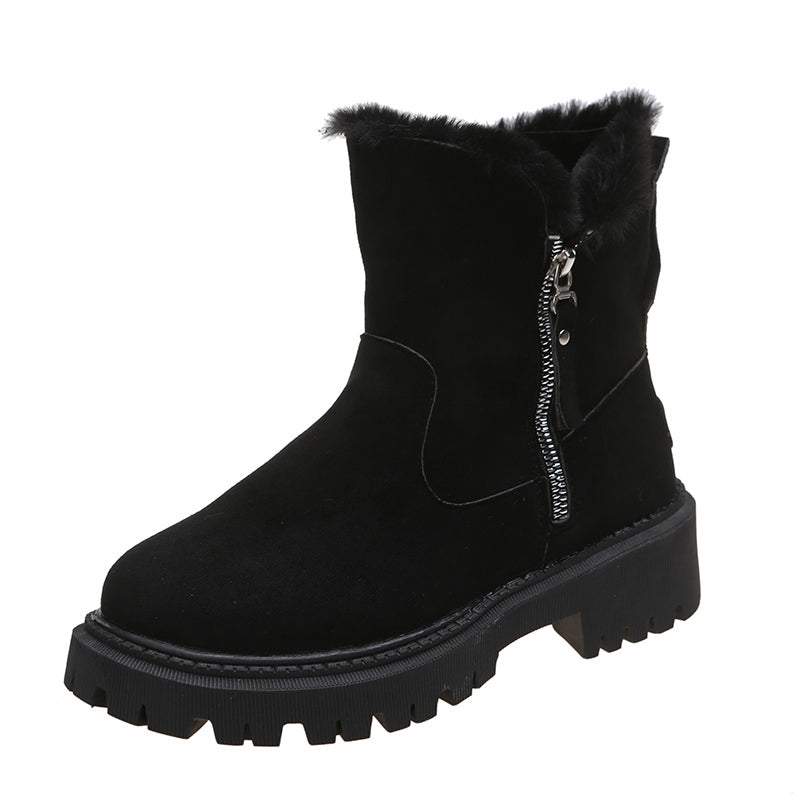 Bottes d'hiver fourrées femme noires et kaki