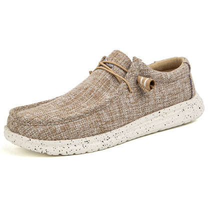 Mocassins toile homme casual à enfiler vue de profil