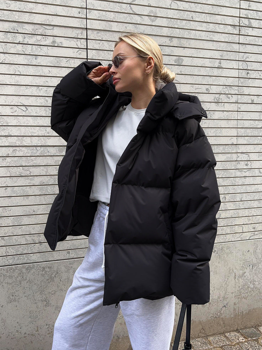 Parka homme à capuche amovible, coupe ample, hiver