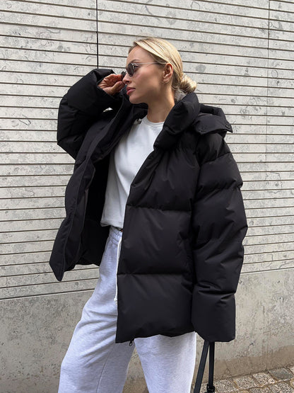 Parka homme à capuche amovible, coupe ample, hiver