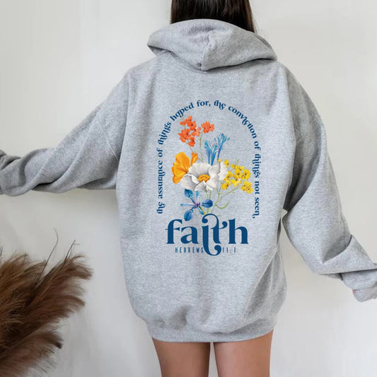 Sweat à capuche femme imprimé ample, manches longues