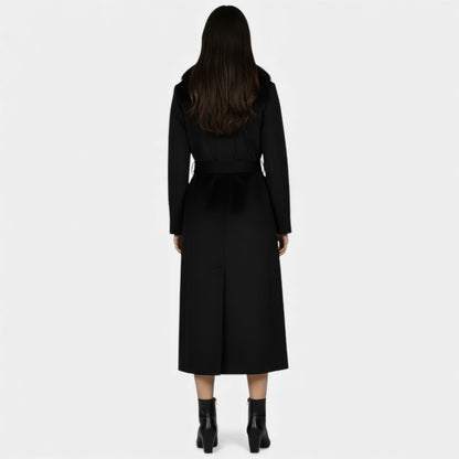 Alexandrine | Manteau long femme col fourrure
