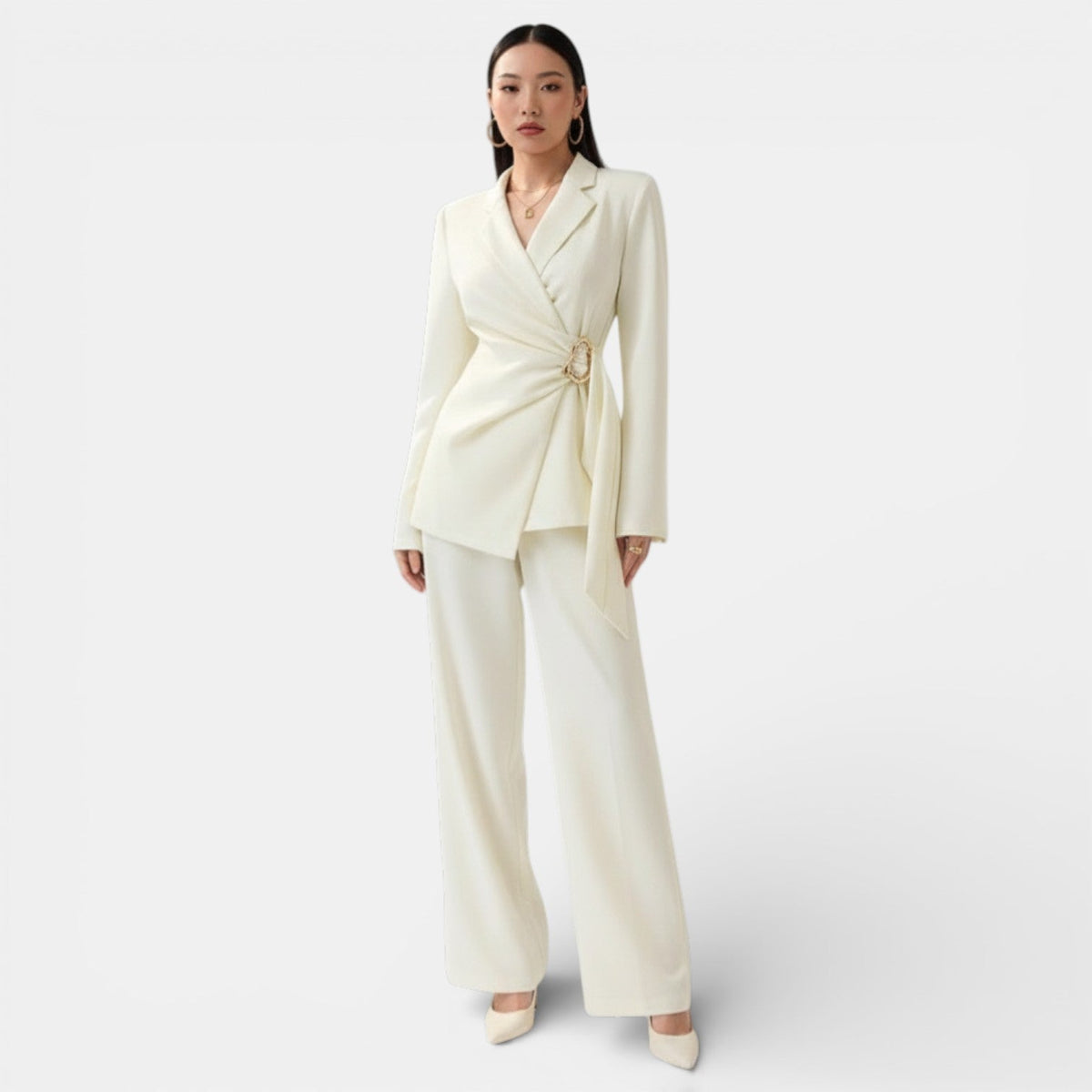Bathilde | Ensemble blazer et pantalon femme en dentelle