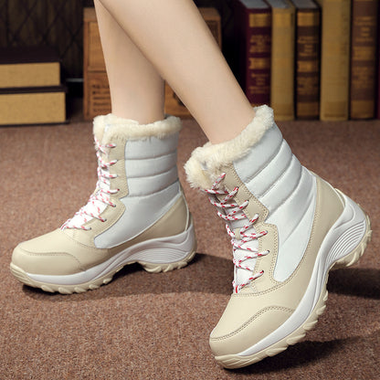 Bottines femme doublées peluche à talon compensé