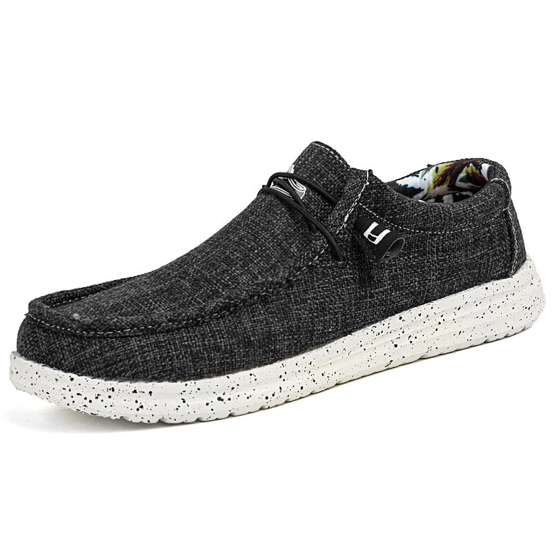 Mocassins toile homme casual à enfiler vue de profil