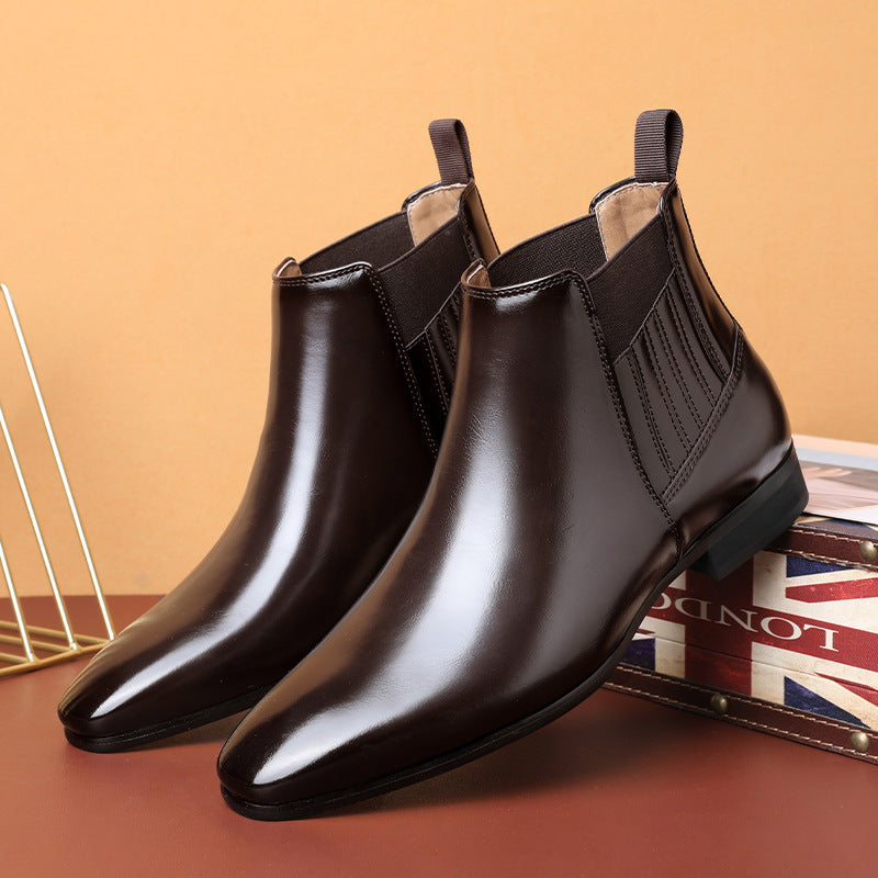 Bottines Chelsea homme bout pointu talon carré