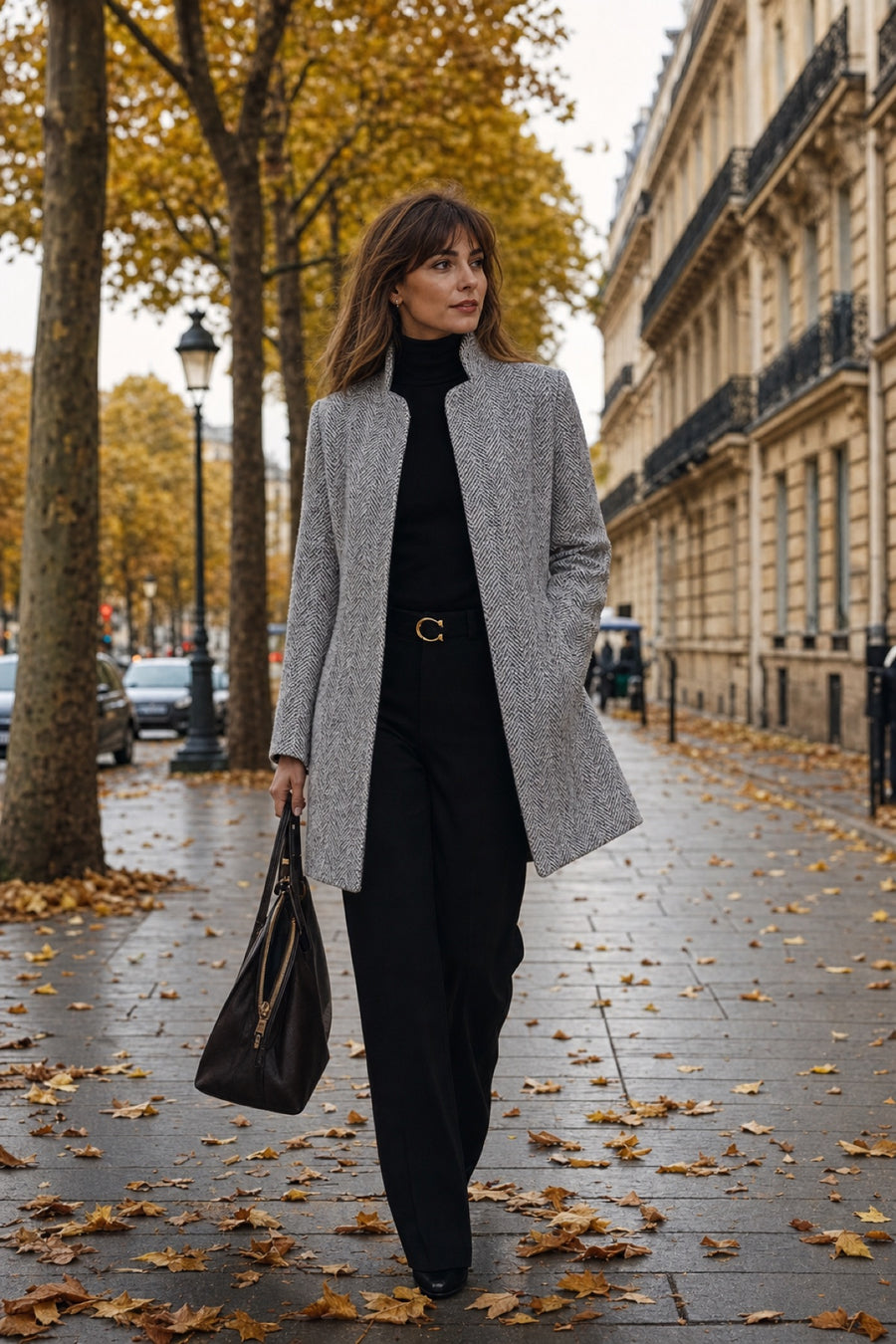 Raphaëlle | Women's long blazer with stand-up collar