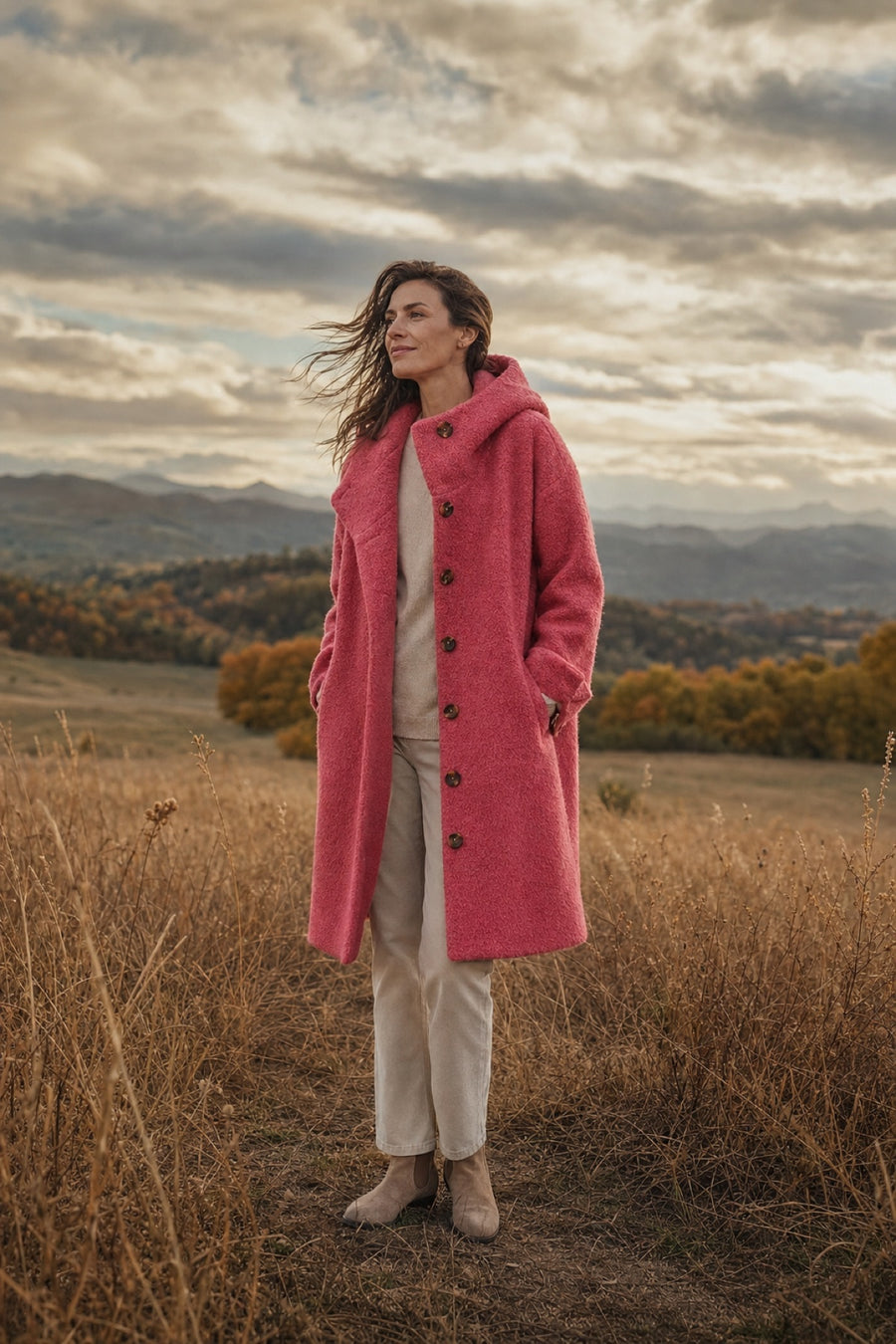 Éléonore | Long button-up hooded coat