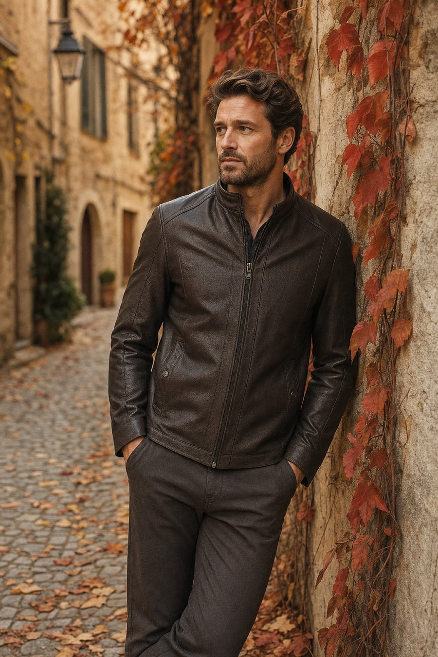 Robin | Men’s hooded winter leather jacket