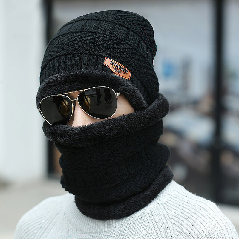 Bonnet d'hiver femme doublé polaire avec écharpe assortie