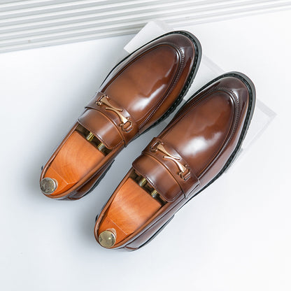 Mocassins homme à talon bas en marron ou noir