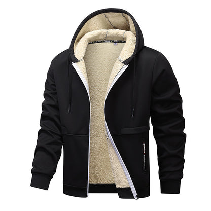 Veste à capuche zippée homme doublée sherpa, vue de face