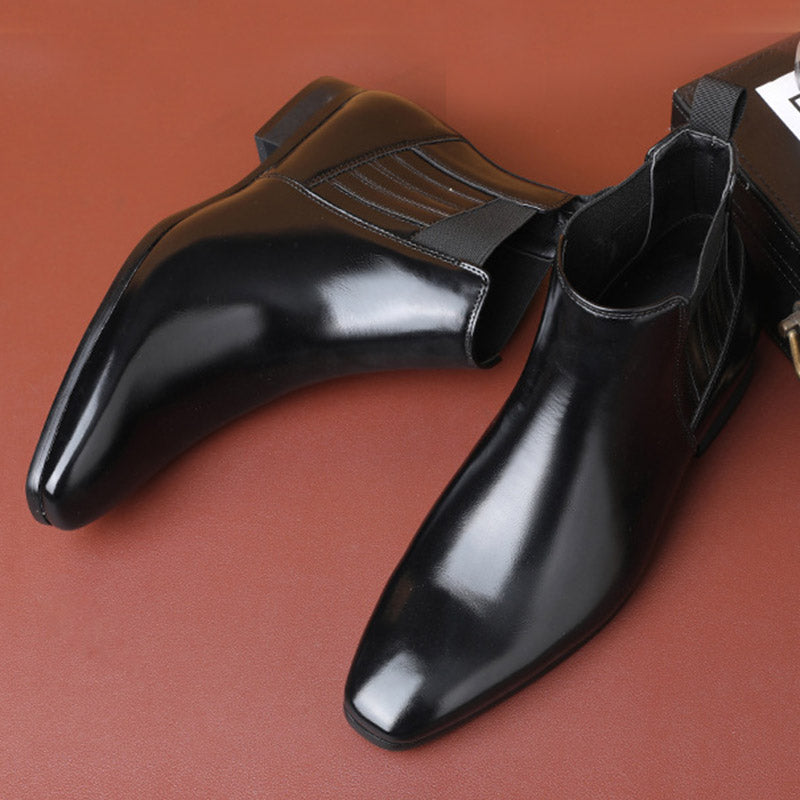 Bottines Chelsea homme bout pointu talon carré