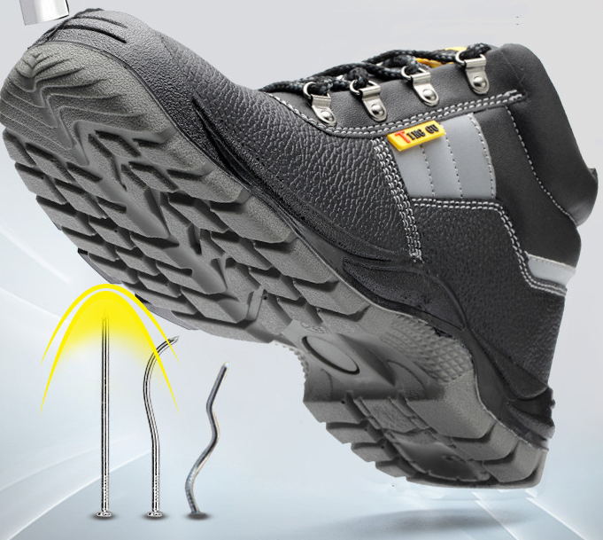 Bottes de sécurité noires à embout acier pour homme