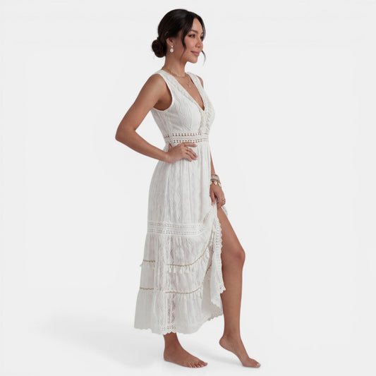 Armelle | Robe maxi femme élégante en dentelle