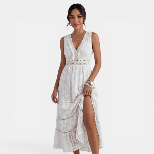 Armelle | Robe maxi femme élégante en dentelle