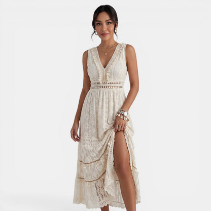 Armelle | Robe maxi femme élégante en dentelle