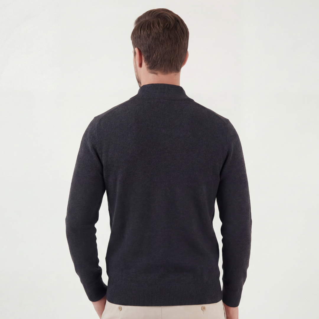 Pull homme en maille à demi-zip