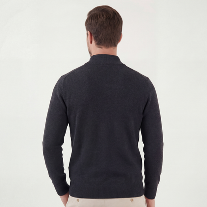 Pull homme en maille à demi-zip