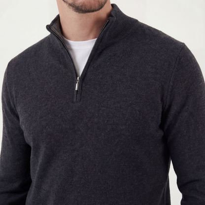 Pull homme en maille à demi-zip