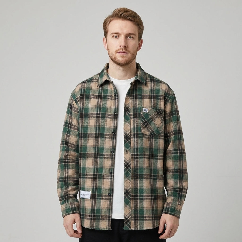 Surchemise à carreaux style urbain pour homme