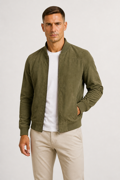 Blouson bomber homme coupe slim - vert