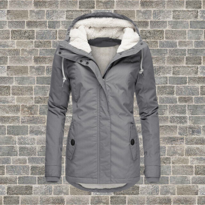 Parka femme doublée polaire d'hiver - gris