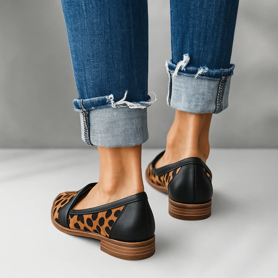 Mocassins orthopédiques femme à bout pointu et bride penny