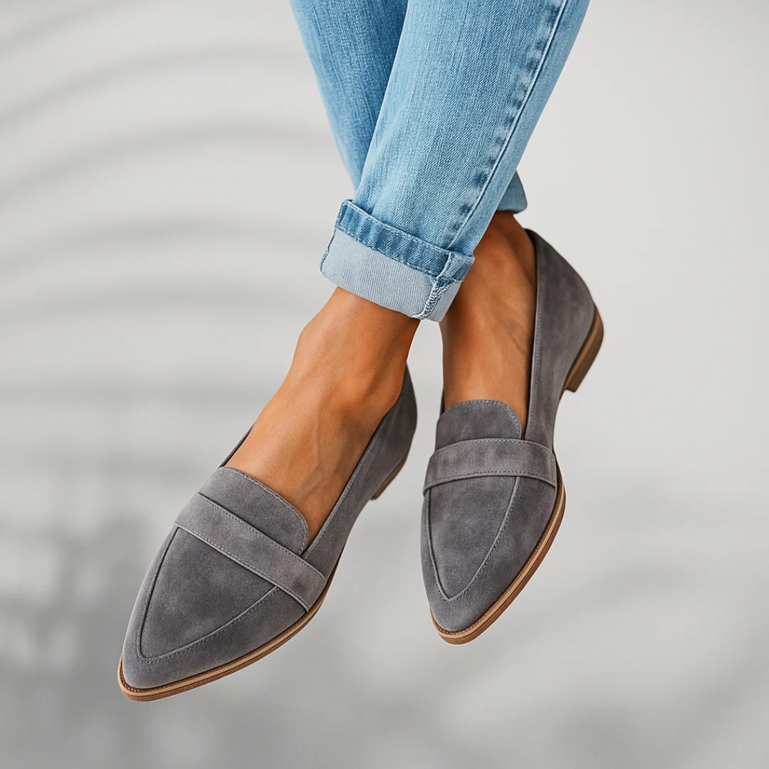 Mocassins orthopédiques femme à bout pointu et bride penny