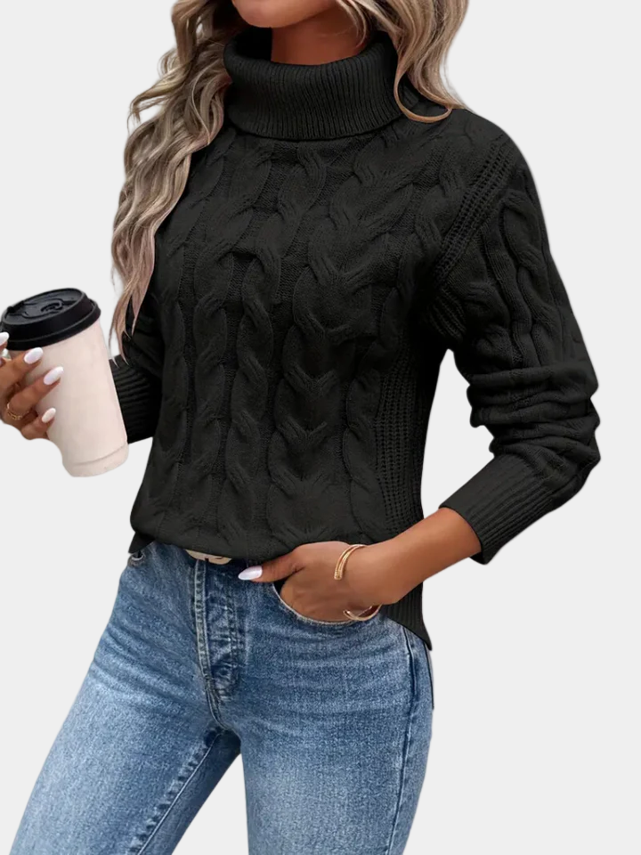 Capucine | Pull Torsadé Col Montant Élégance