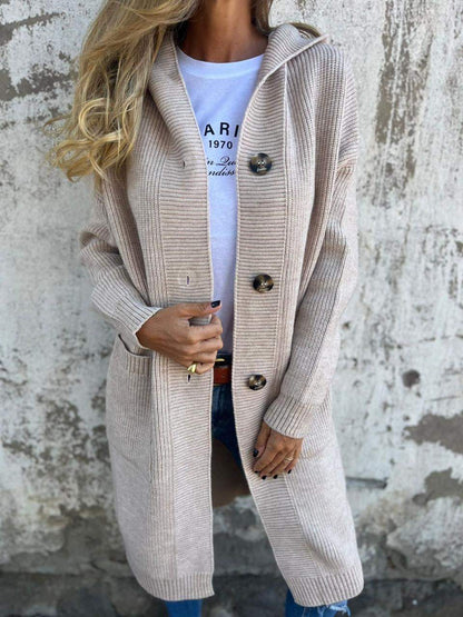 Eléa | Cardigan femme long à capuche
